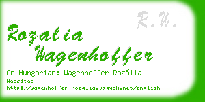 rozalia wagenhoffer business card